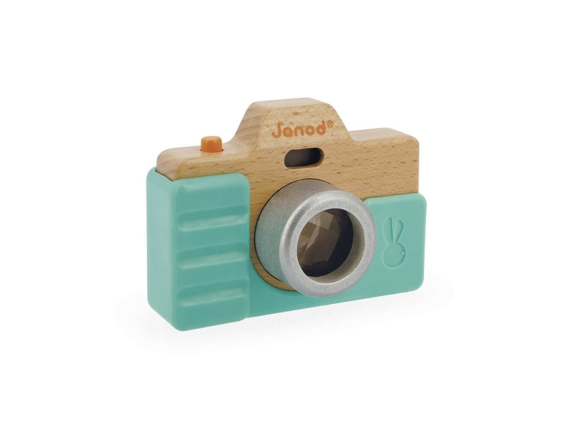 JANOD Camera, Musikalsk legetøj, 1,5 År, LR44, Mintfarve, Sølv, Træ