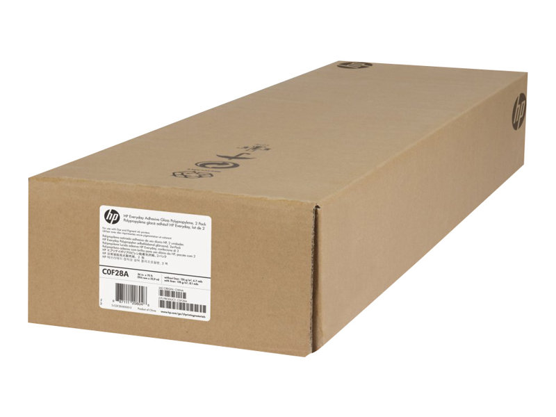 HP Everyday Adhesive Gloss Polypropylene - Polypropylen (PP) - skinnende - selv-klæbende - 8.5 mil - Rulle (91,4 cm x 22,9 m) - 168 g/m² - 1 rulle(r) film (pakke med 2) - for DesignJet T1100, T1120, T1200, T2300, T2500, T3500, T7200, Z5200, Z5400, Z6600, Z6800