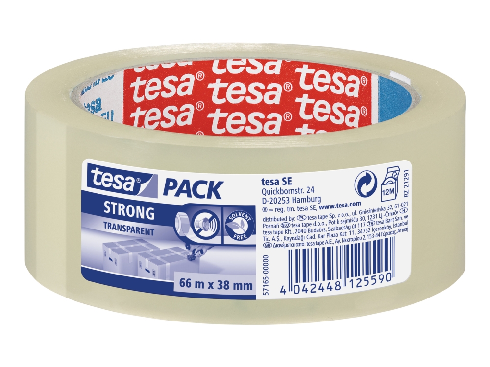 Förpackningstejp Tesa 57165 transparent PP 38mm x 66m (st.) | Papper & Emballage - Förpackningstejp - Förpackningstejp | GameStuff