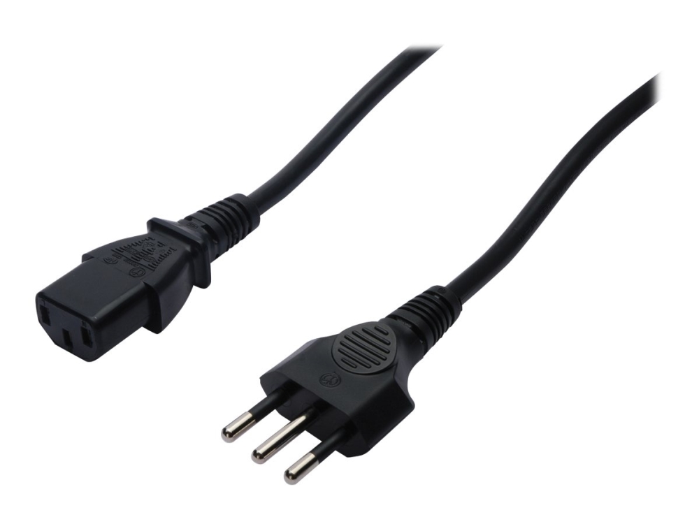 Assmann - Strømkabel - Power Iec 60320 C13 Til Cei 23-50 (Han) - Ac 250 V - 1.8 M - Formet - Sort - Italien