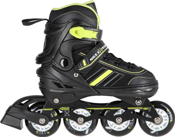 Nils Extreme Nh18191 Inline-Skøjter Med Udskiftelig Plade Justerbar Sort Str. 34-38