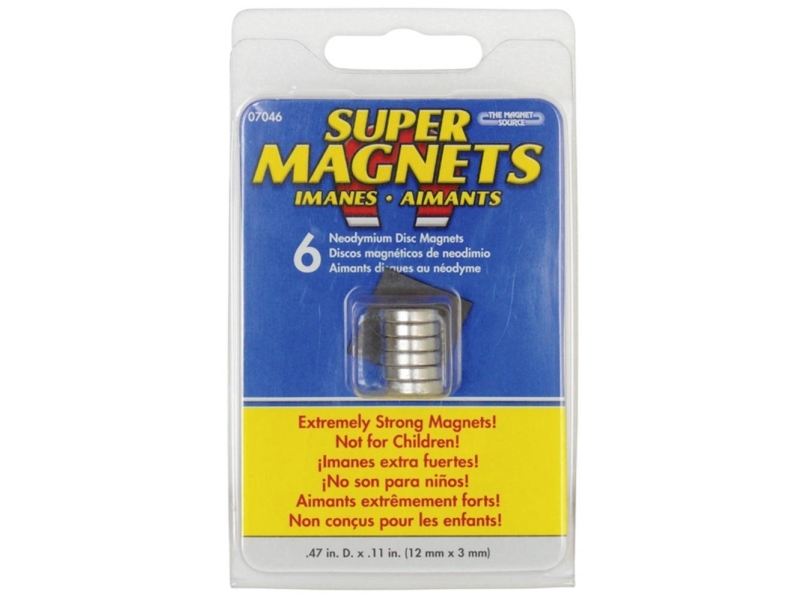 Blanko Magnet (Ø x H) 12 mm x 3 mm rund Rustfrit stål 6 stk 205017 | Möbler - Tillbehör - Magneter | GameStuff