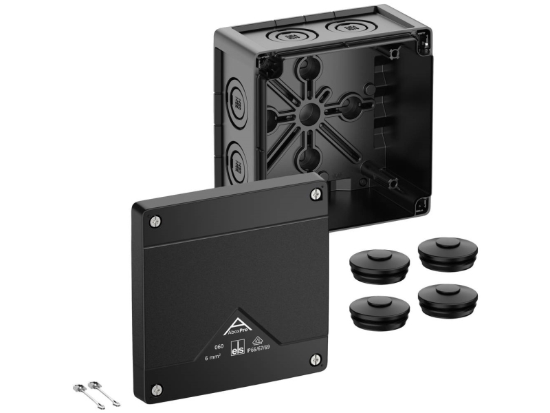 Spelsberg Abox Pro 060-L/sw Forgreningskasse (L x B x H) 127 x 127 x 75 mm Sort IP66, IP67, IP69 1 stk
