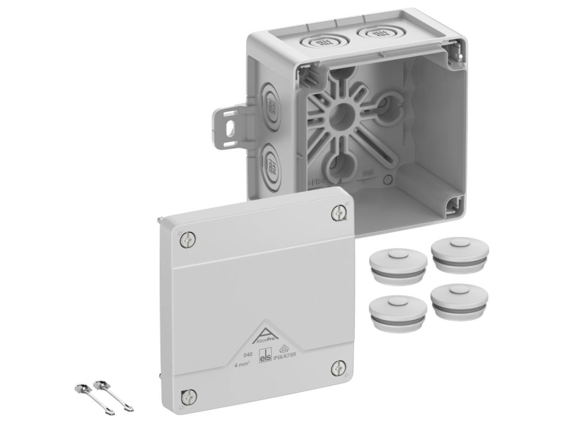 Spelsberg Abox Pro 040 AB-L Forgreningskasse (L x B x H) 102 x 102 x 70 mm Grå IP66, IP67, IP69 1 stk