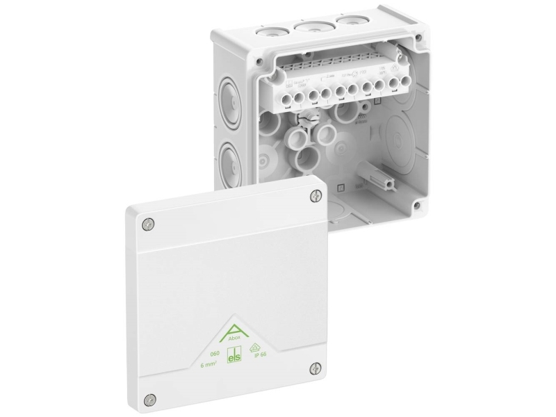 Spelsberg Abox 060 6²/w Forgreningskasse L X B X H 127 X 127 X 70 Mm Hvid Ip66 1 Stk