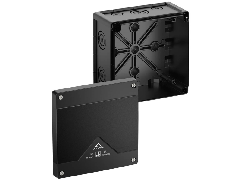 Spelsberg Abox Pro 100-L/sw kopplingsbox för fördelningskassa (L x B x H) 152 x 152 x 85 mm svart IP66, IP67, IP69 1 st | EL Artiklar - Elcentral - Monteringsskåp | GameStuff