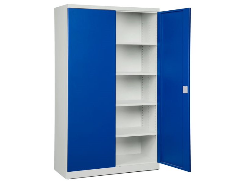 Förvaringsskåp i stål ASHV 1980x1200x470 mm blå dörrar | Möbler - Tillbehör - Kontorsförvaring | GameStuff