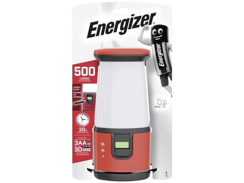 E301315801 360° Campinglanterne LED (RGB) 500 lm Batteridrevet Rød/sort