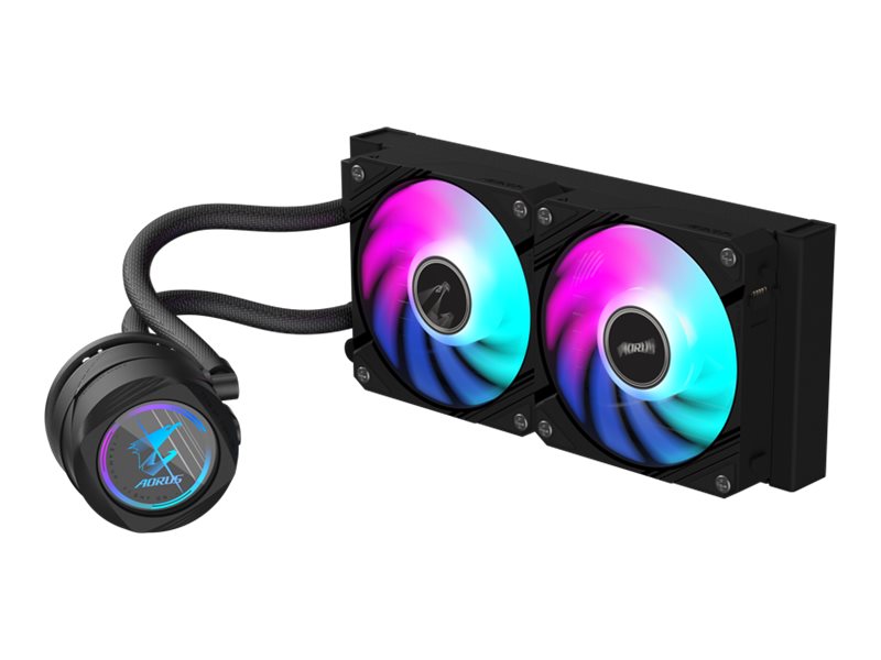 Gigabyte Aorus Waterforce Ii 240 Aio Flüssigkeits-Cpu-Kühler - 2X120mm Argb-Lüfter, Schiebe-In-Verriegelungsmechanismus, Daisy-Chain, Kompatibel Mit