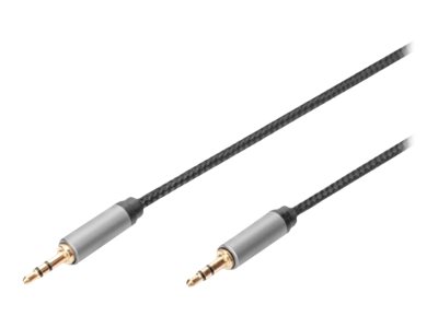 Digitus - Audiokabel - Mini-Phone Stereo 3.5 Mm Han Til Mini-Phone Stereo 3.5 Mm Han - 1.8 M - Dobbelt Afskærmet - Sort
