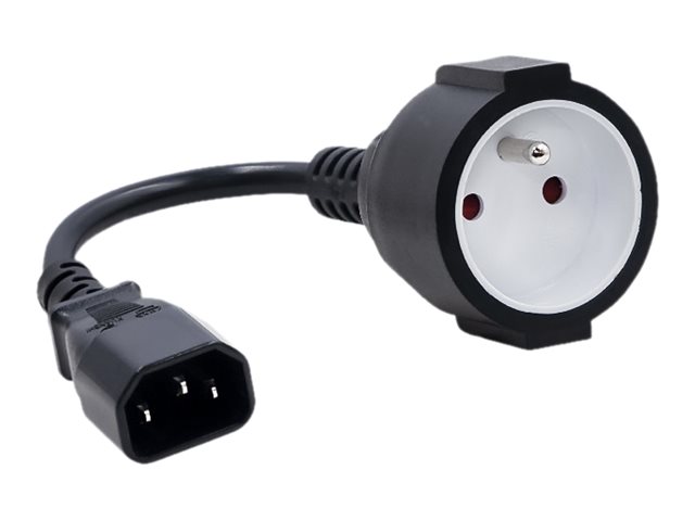 Qoltec Iec 320 C14 / Französischer Adapter | 0,15 M