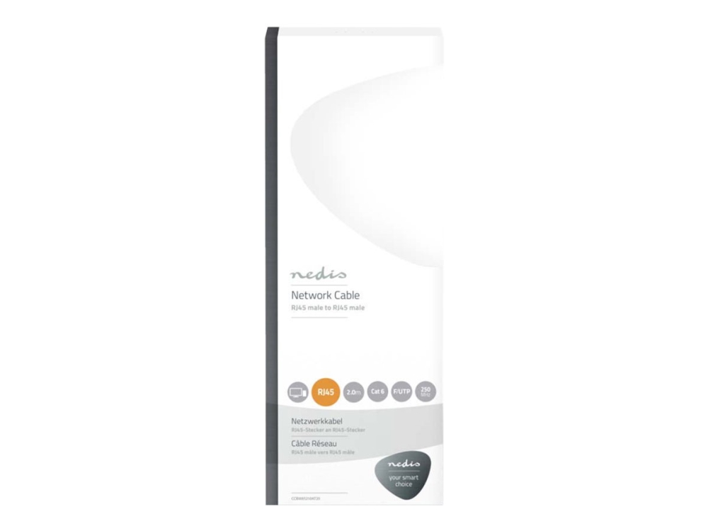 Nedis - Netzwerkkabel - Rj-45 (Stecker) Auf Rj-45 (Stecker) - 2 M - Gefaltetes Ungeschirmtes Twisted Pair (F/Utp) - Cat 6 - Geformt, Rund - Anthrazit