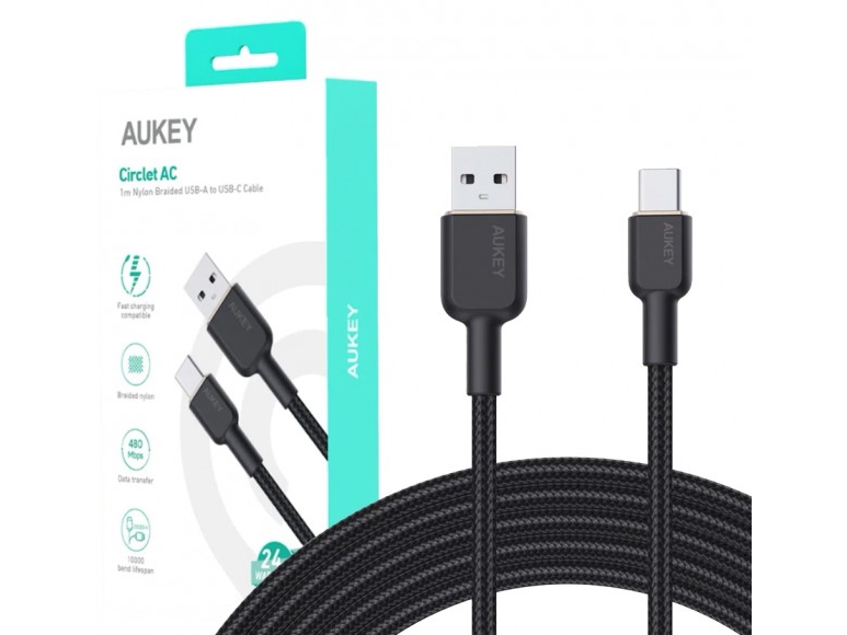 Aukey Cb-Nac1 Usb-A To Usb-C 1M Cable (Black)