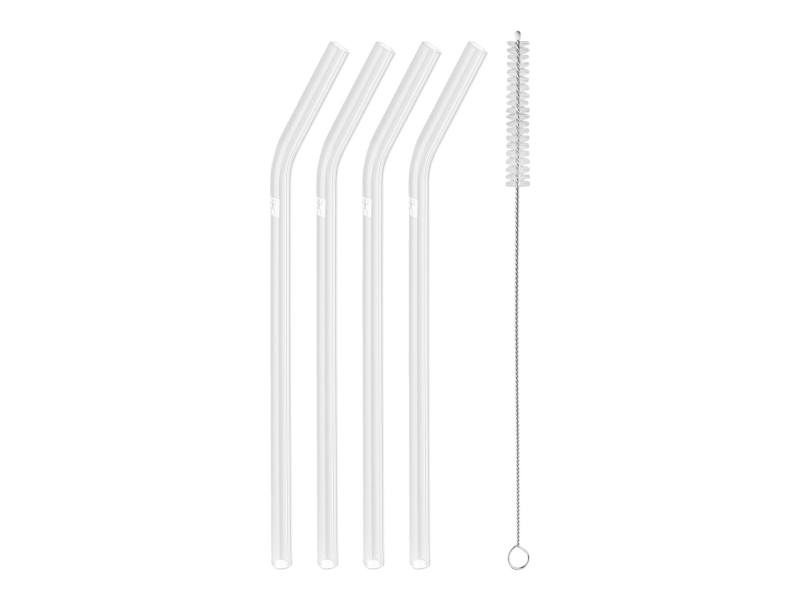 Zwilling 4 Gebogene Glasstrohhalme Zwilling Sorrento - Transparent