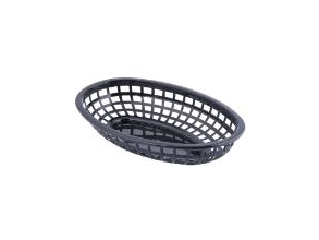 Korb Oval L23.5Xb15.5Xh5cm Kunststoff Schwarz, 36 Stk/Krt