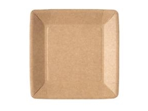 Pappteller Eckig L18xb18xh1cm Kraft Braun Unbeschichtet, 14 Pak X 50 Stk/Krt