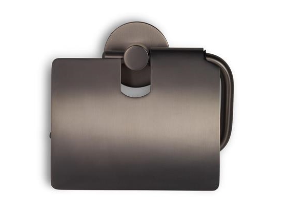 BLUE LABEL Toiletrulleholder med låg - gun metal | VVS Artiklar - Badrum - Badrum tillbehör | GameStuff