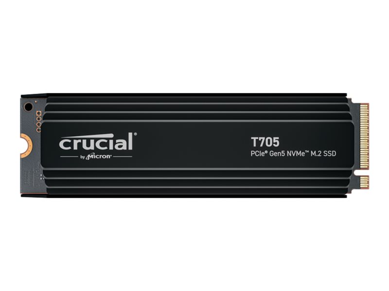 Crucial T705 - Ssd - Verschlüsselt - 2 Tb - Intern - M.2 2280 - Pci Express 5.0 (Nvme) - Tcg Opal Encryption 2.01 - Integrierter Kühlkörper