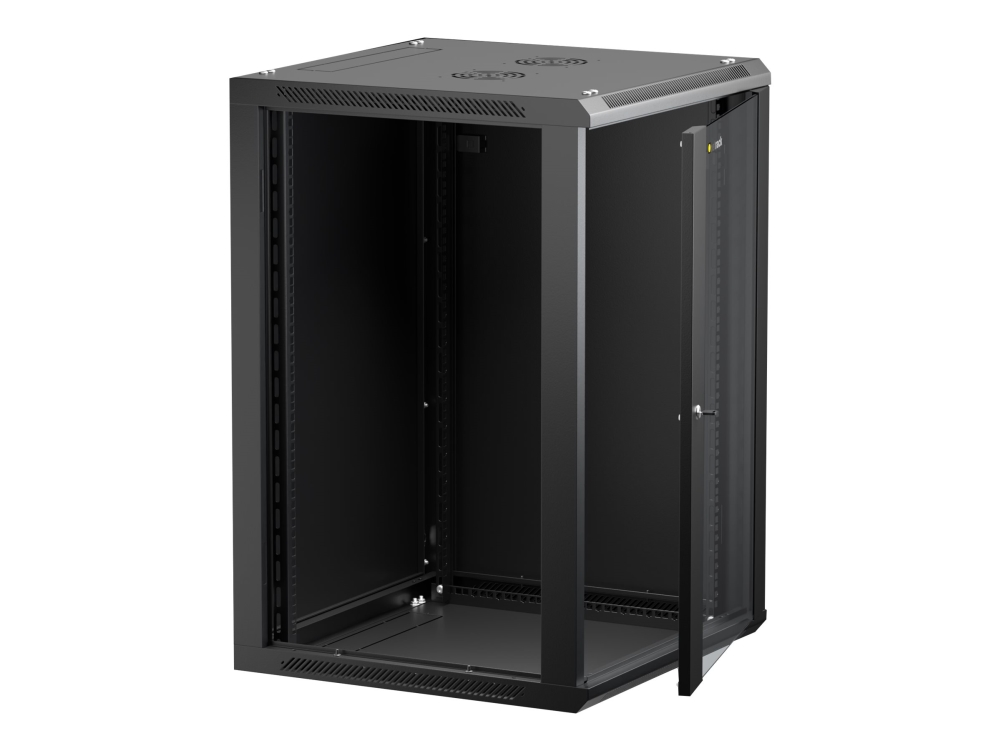 Netrack - Rack-Schrank - Wandmontierbar - Schwarz - 18U - 19"