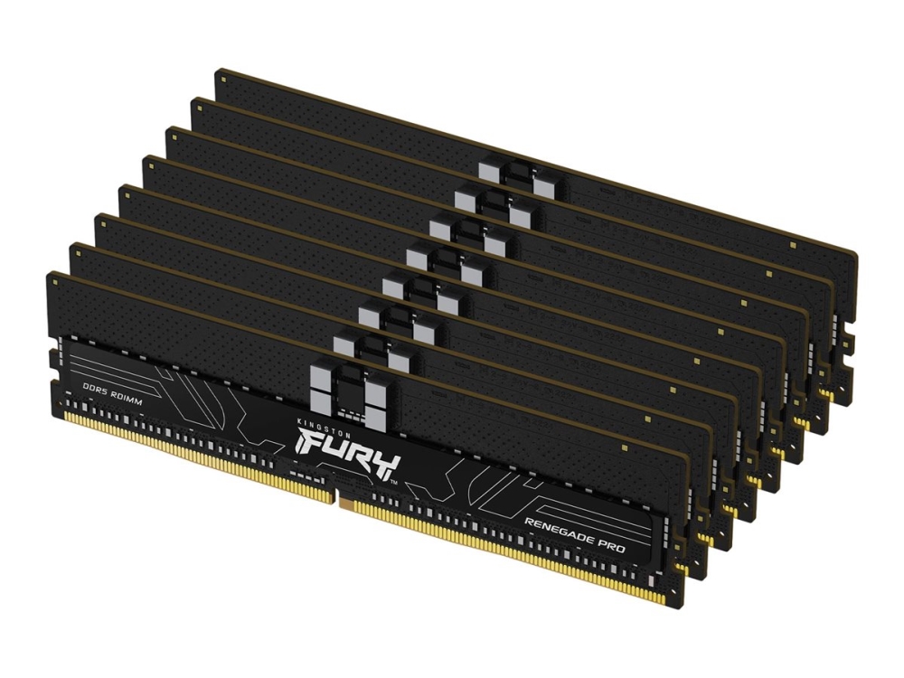 Kingston Technology FURY 256 Gt 5600 MT/s DDR5 ECC Reg CL28 DIMM (8 kpl:n pakkaus) Renegade Pro EXPO, 256 GB, 8 x 32 GB, DDR5, 288-pin DIMM, musta