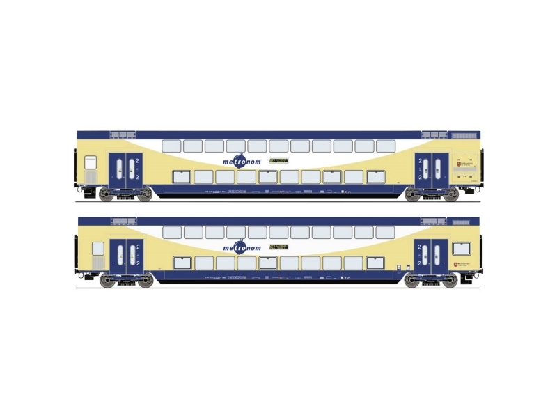 Roco 6220106 H0 2Er-Set Doppelstockwagen Der Metronom 2Er Set: 2. Klasse Dbpza (6220106)