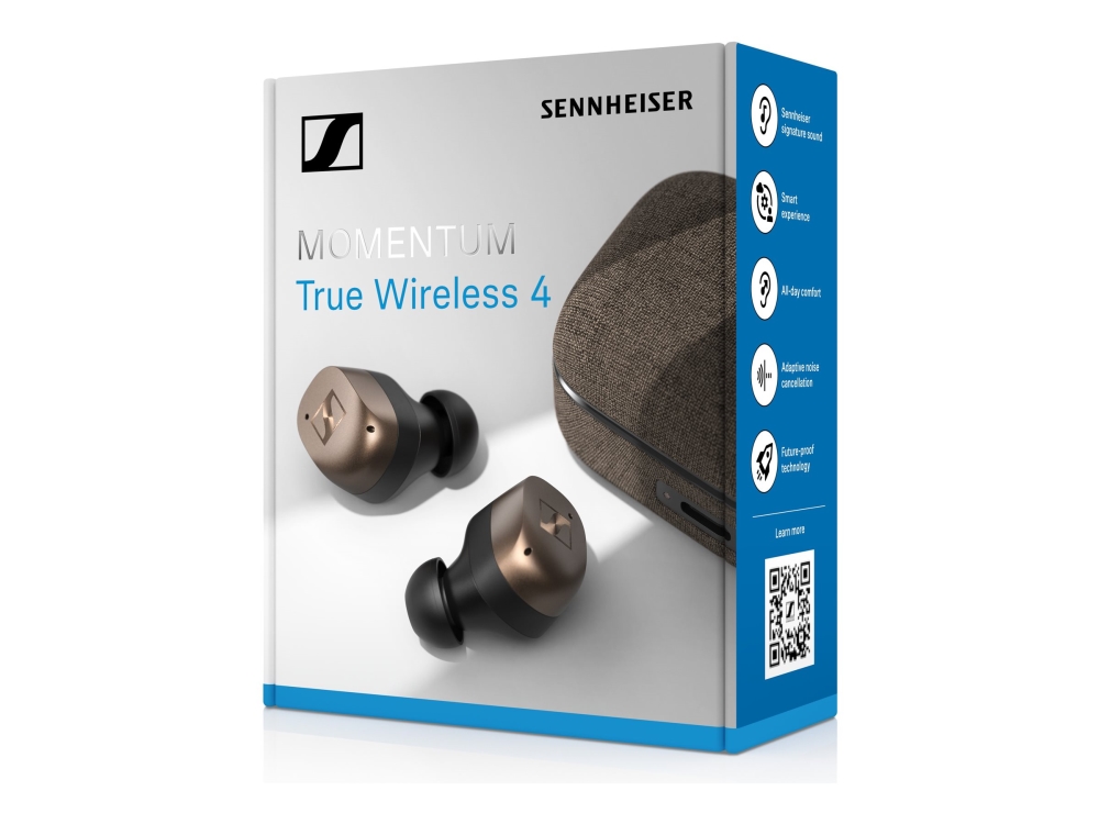 Sennheiser MOMENTUM True Wireless 4 - Langattomat kuulokkeet mikrofonilla - in-ear - Bluetooth - aktiivinen melunvaimennus - musta kupari