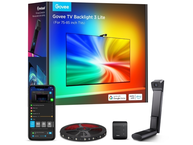 LED baggrundsbelysning til TV - Govee TV Backlight 3 Lite (55-65") RGBICW, Wi‑Fi + Bluetooth