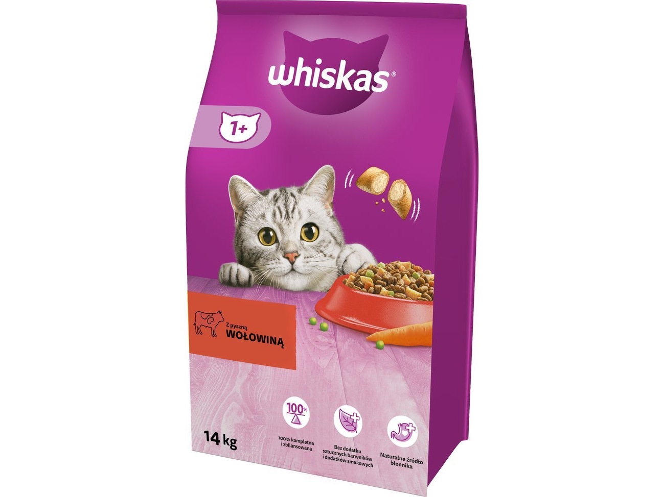 Whiskas tørfoder til voksne katte med oksekød - 14 kg