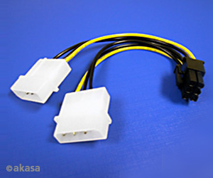 Aksa 6-Pin Akasa Strømforsyning Til Grafikkort Ak-Cb4-6