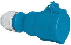 Cee Forlængerled H6 230V Ac 16A 3 Polet, Blå Multigrip Kabelaflastning, Skrue Ip44 Polyamid