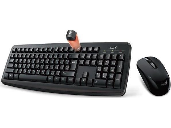 Genius Smart Km-8100, Wireless Keyboard With Optical Mouse, Aaa, Us, Classic, 2.4 [Ghz], Wireless, Black