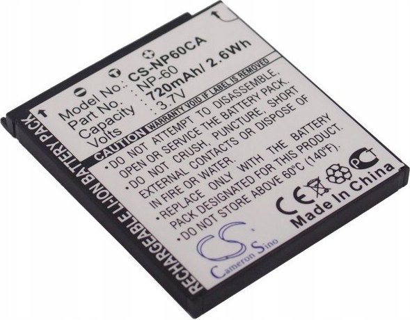Rechargeable Cameron Sino Rechargeable Battery Np-60/Np60 For Casio Exilim/Cs-Np60ca Camera