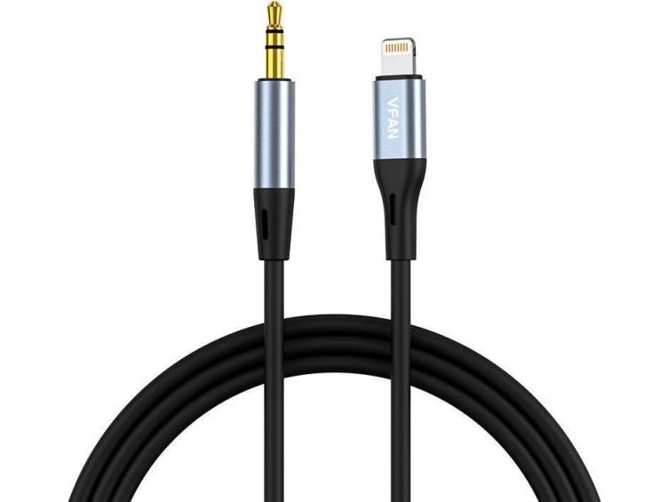 Vipfan L05 Lightning To Mini Jack 3.5Mm Aux Cable, 1M (Grey)