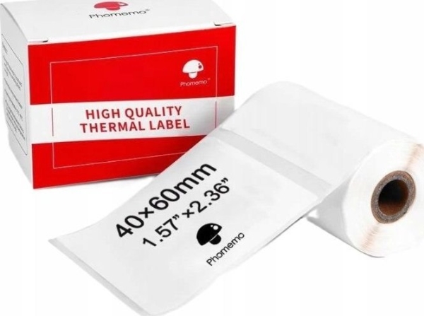 Phomemo Klistermærkepapir 40X60mm Hvid 1X Rulle Til Phomemo M110 M120 M200 M220 M221 / Xp-4060-130