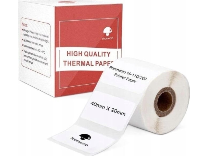 Phomemo Klistermærkepapir 320X Label 40X20mm Phomemo M110 M120 M200 M220 M221 / Xp4020-320