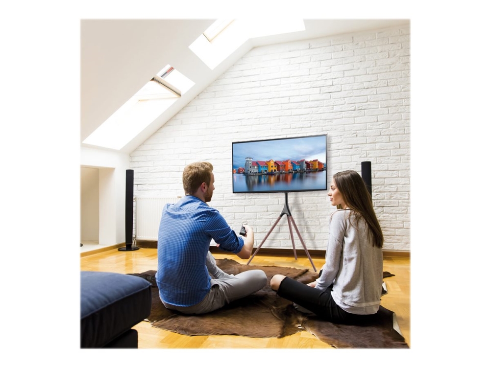 TECHly - Ställ - stativ - för platt panel - mörk valnöt - skärmstorlek: 45-65 - golvstående | TV, Ljud & Bild - TV & Hemmabio - TV-montering | GameStuff