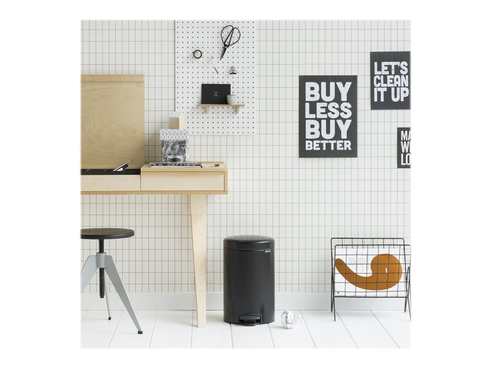 Brabantia newIcon - Soptunna - fliplock - 12 L - fotpedal - mattsvart | Köksutrustning - Hushålls tillbehör - Sopsortering | GameStuff