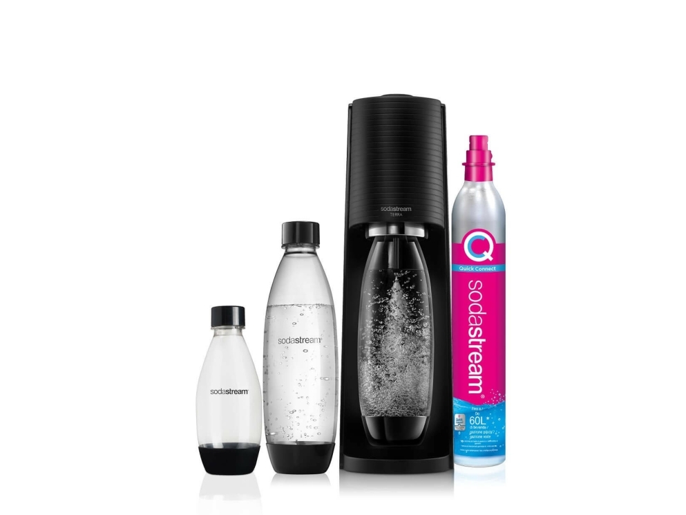 Alternativ bild 0 för SodaStream Terra Nero Value Pack, Metall, Plast, Polyetentereftalat (PET), Svart, Plast, 1 l, 1 styck, 133 mm