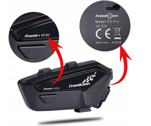 Freenconn Fx Pro V2 Eu Mesh Motorrad-Intercom Freenconn Interkom