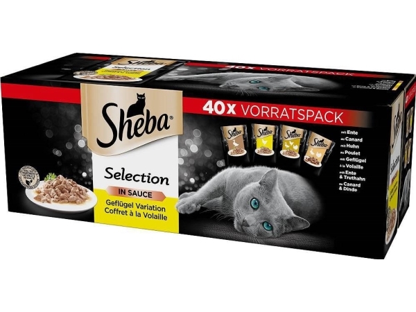 Sheba Selection Select Slices Geflügelgeschmack – Nassfutter Für Katzen – 40 X 85 G