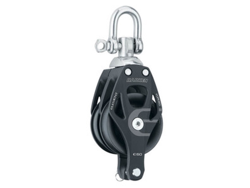 Harken Element block 60 mm kaksinkertainen, kääntyvällä kääntöpyörällä