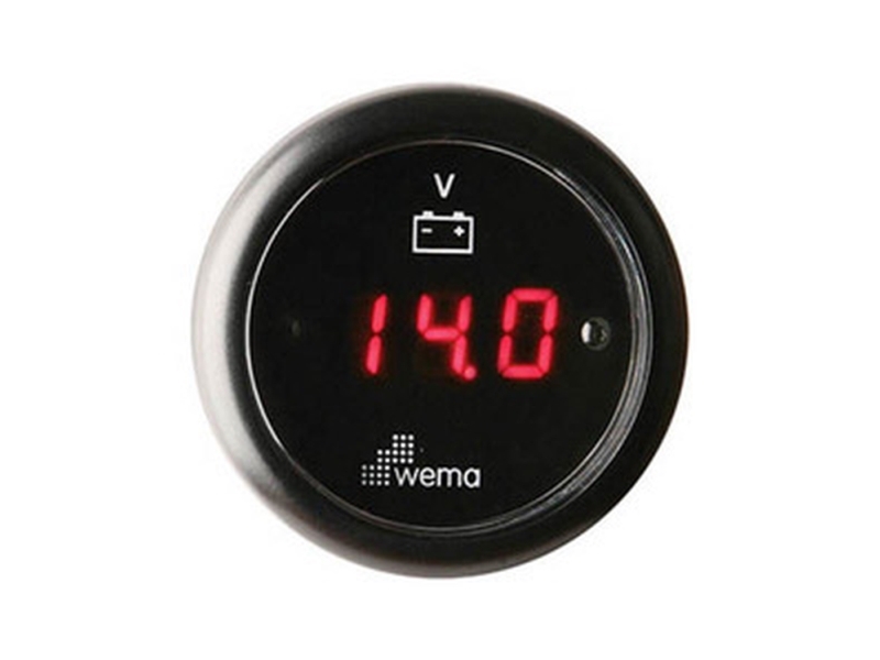 Wema Digital Voltmeter 12-24 Volt Sort | Marin - Elektronik - Monteringsutrustning | GameStuff