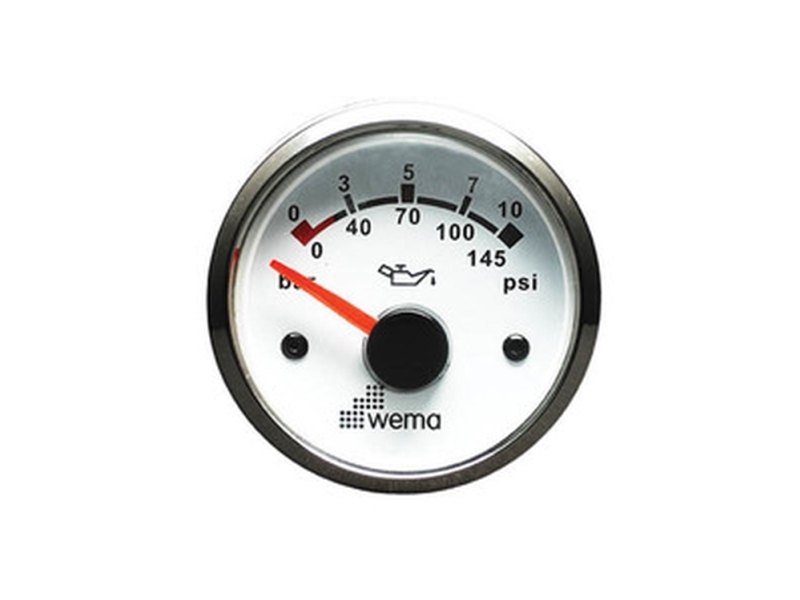 Wema Oljetryck instr. 10 bar Vit RF | Marin - Elektronik - Monteringsutrustning | GameStuff
