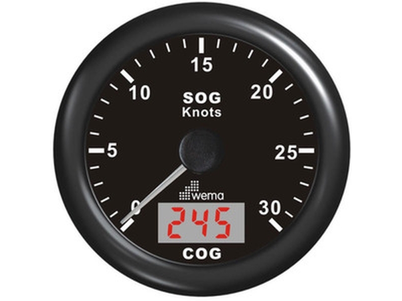 Wema Spedometer 30 kn Sort | Marin - Elektronik - Monteringsutrustning | GameStuff