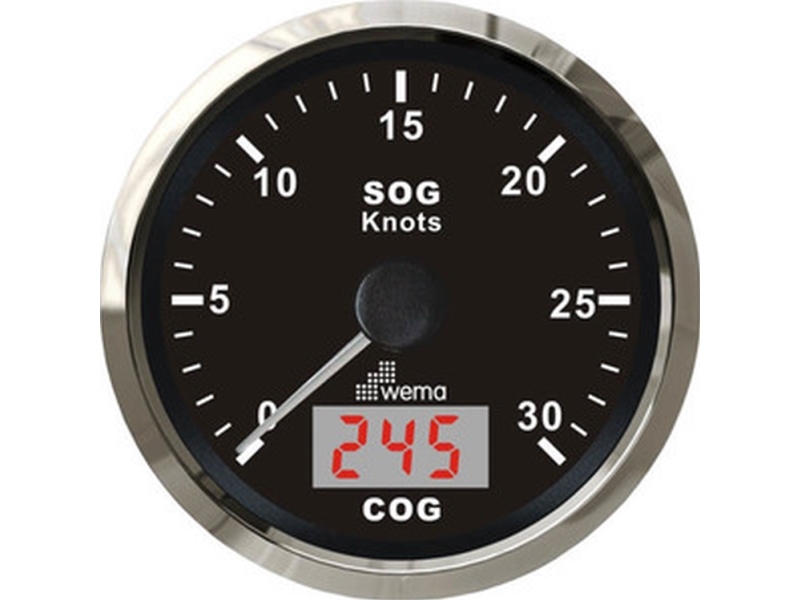 Wema Spedometer 30 kn Sort RF | Marin - Elektronik - Monteringsutrustning | GameStuff