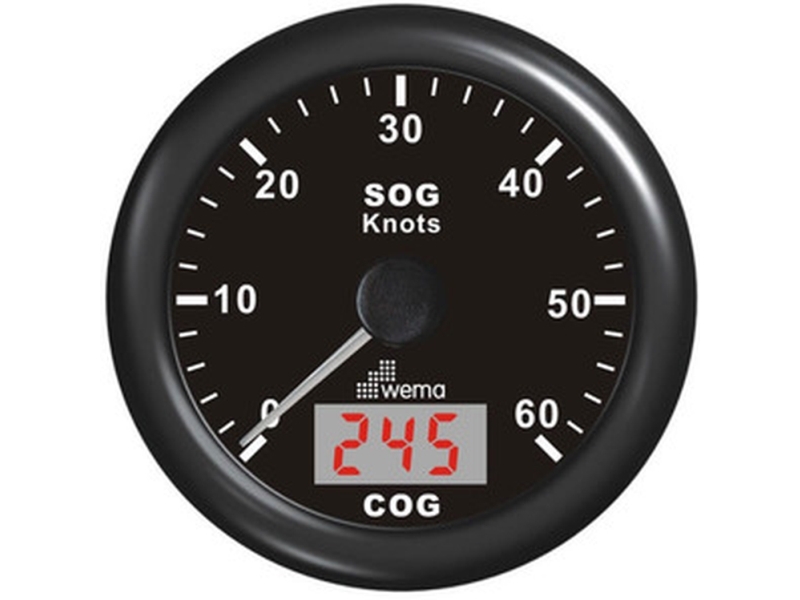 Wema Spedometer 60 kn Sort | Marin - Elektronik - Monteringsutrustning | GameStuff