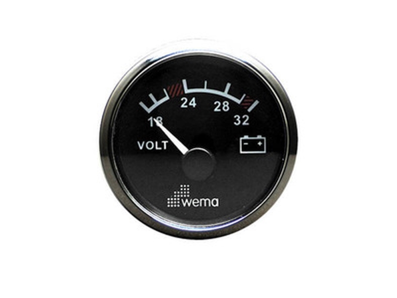 Wema Voltmeter 24 Volt Schwarz Rf