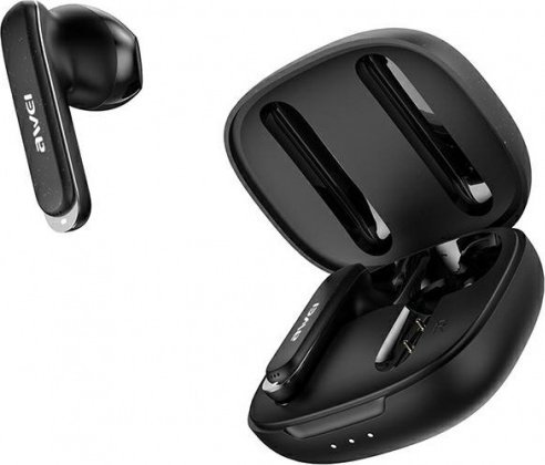 Awei Bluetooth 5.3 Kopfhörer T66 Tws+ Mit Ladestation (Schwarz/Black)