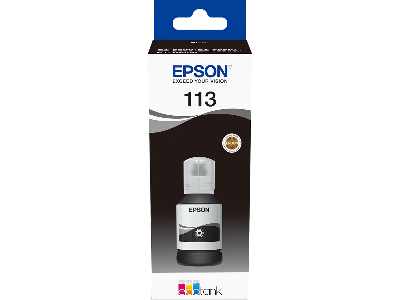 Epson 113 Ecotank, Original, Sort, Epson, Ecotank Et-5880, Ecotank Et-5850, Ecotank Et-5800, Ecotank Et-16650, Ecotank Et-16600, 7500 Sider, 127 Ml