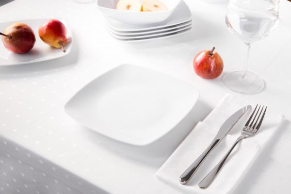 Porcelana MariaPaula Moderna Valkoinen 18 cm neliön muotoinen jälkiruokalautanen